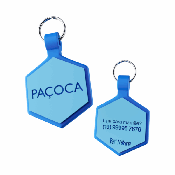 Tag Hexágono Candy Blue