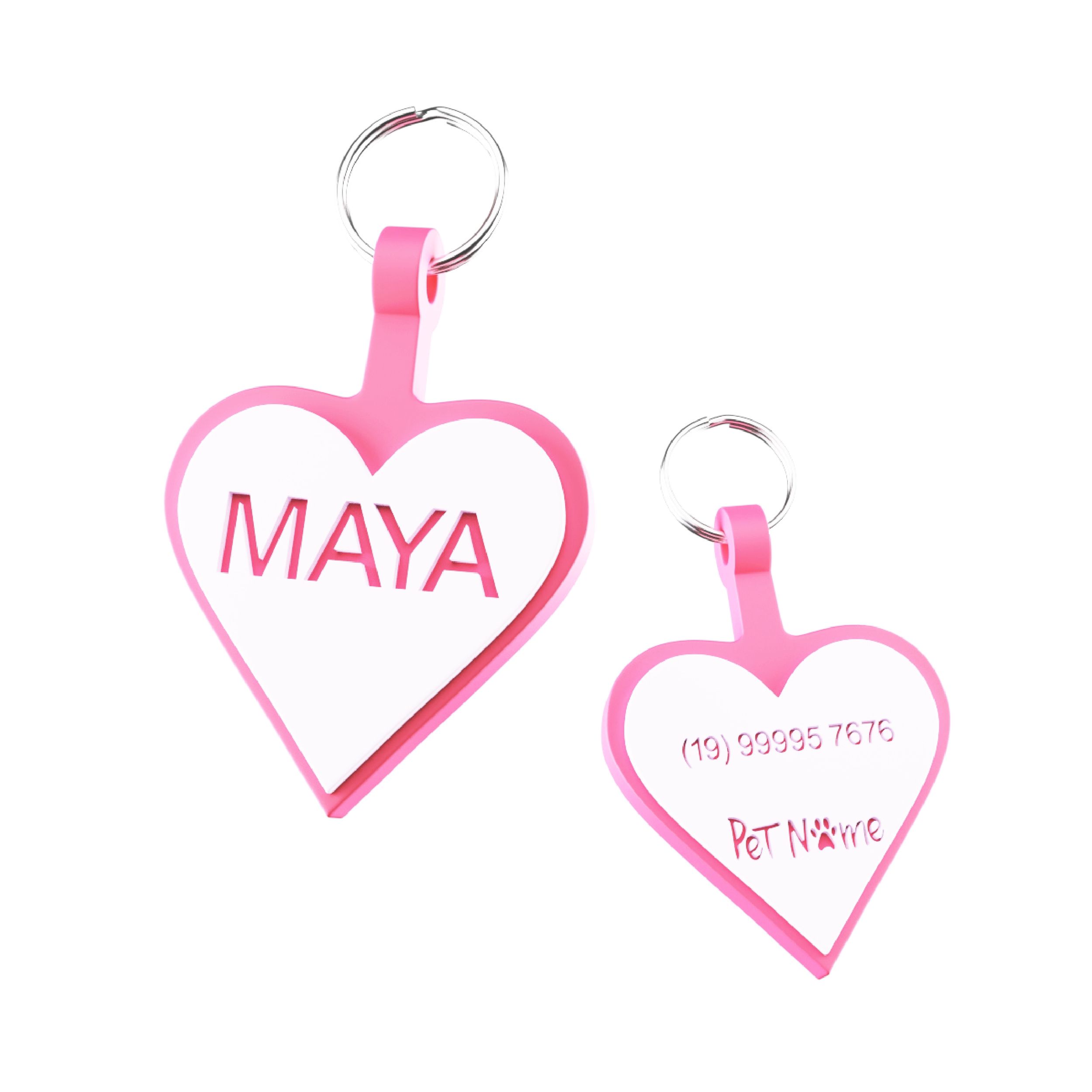 Tag Coração Pink Glow